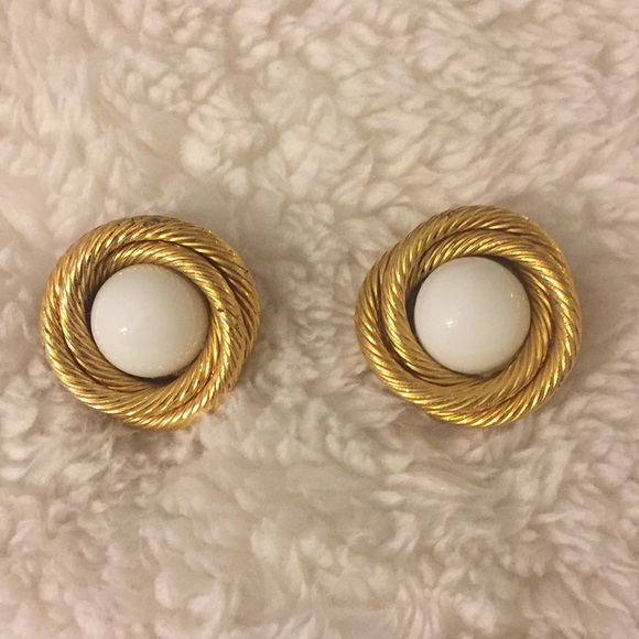 CHANEL Jewelry - Chanel Golden Twist Rope Glass Bead Earrings